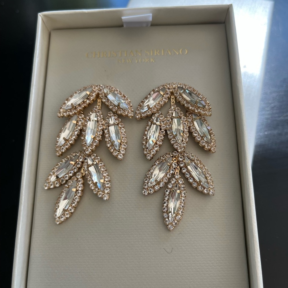 NIB Christian Siriano Marquis Gem Stmt. Earrings